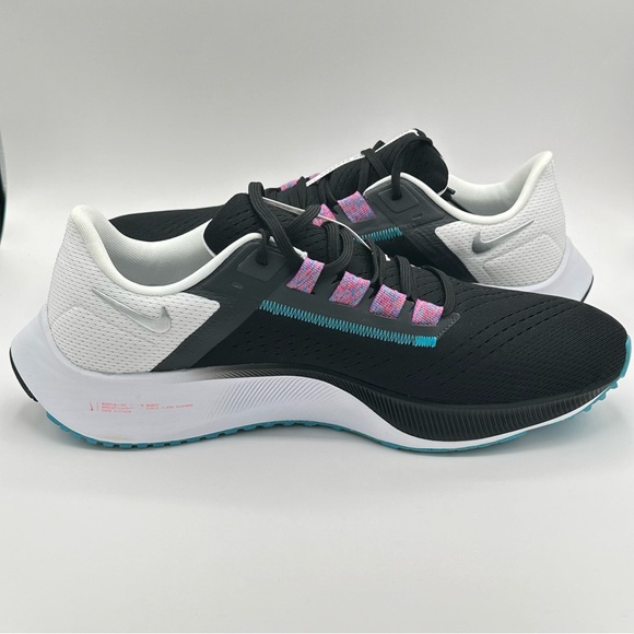 Men Nike Pegasus 38 Road Running Shoes Black/White/Blue/Silver CW7356-003 Sz 12 - Picture 9 of 12